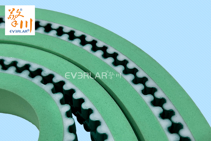 PU同步帶加綠布發(fā)泡膠耐磨耐油食品包裝機(jī)傳動帶廠家定制加工