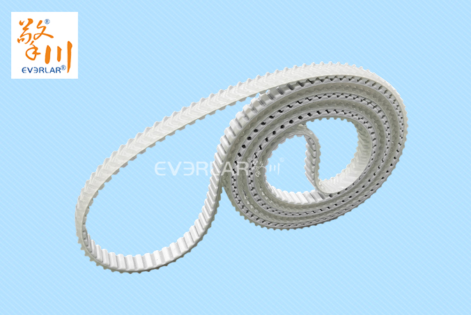 白色聚氨酯PU同步帶加魚骨紋耐磨耐油食品包裝分揀機傳動帶everlar定制